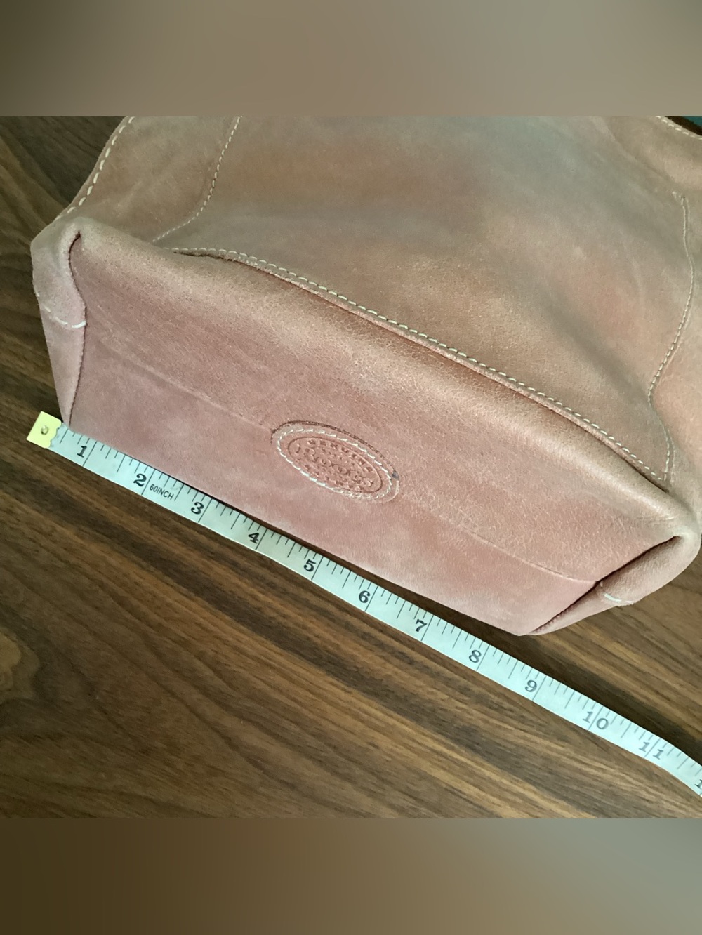 Roots Pink Leather Bucket Crossbody Bag - Picture 7 of 9
